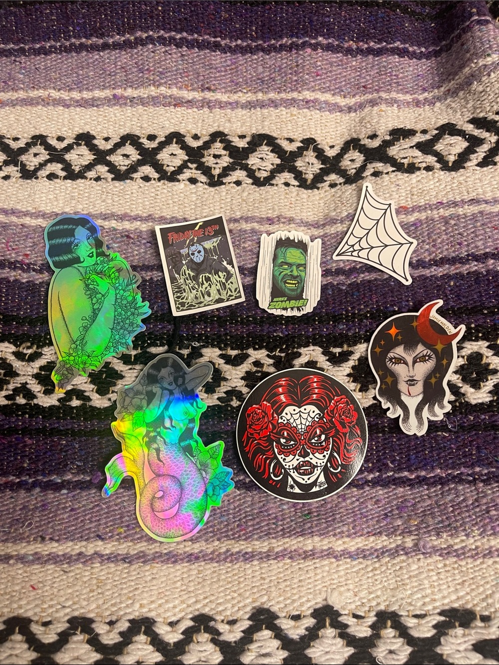 Holographic & Black Halloween Sticker Set -
